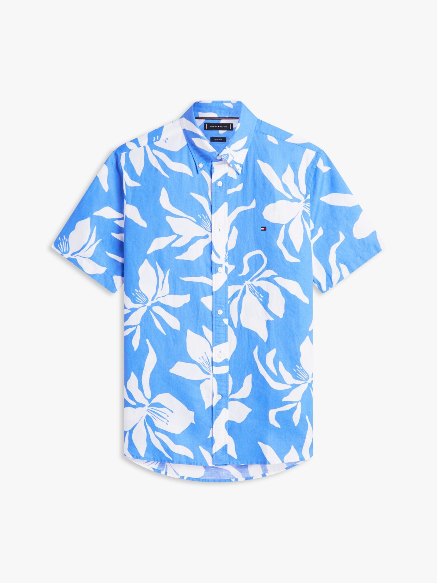 Tommy Hilfiger Tropical Print Cotton-Linen Blend Shirt