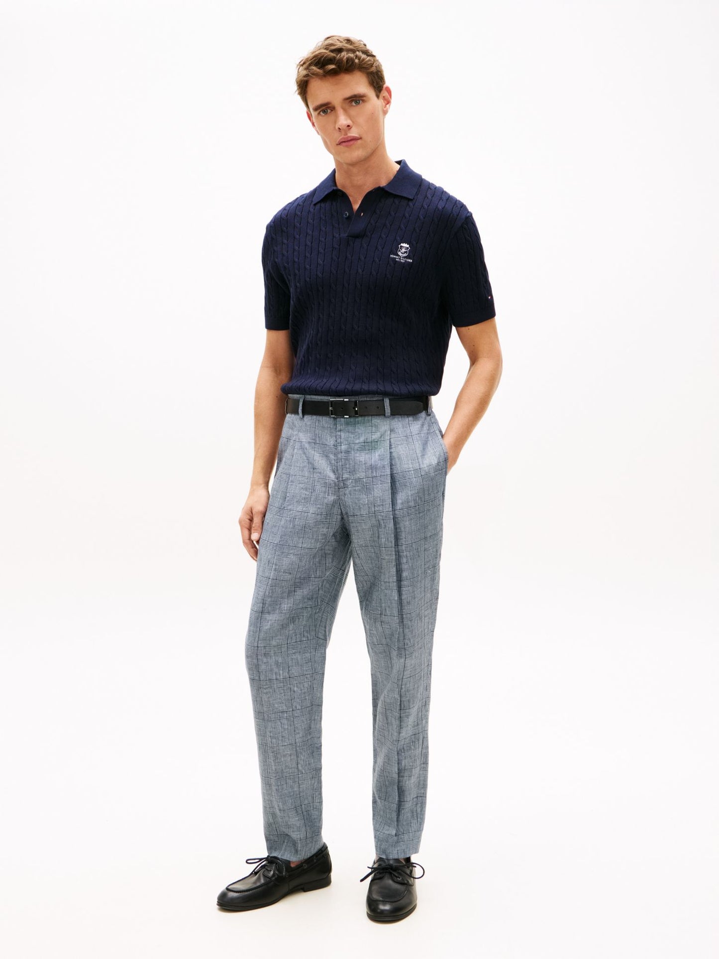 Tommy Hilfiger New York Label Glen Plaid Linen Pant