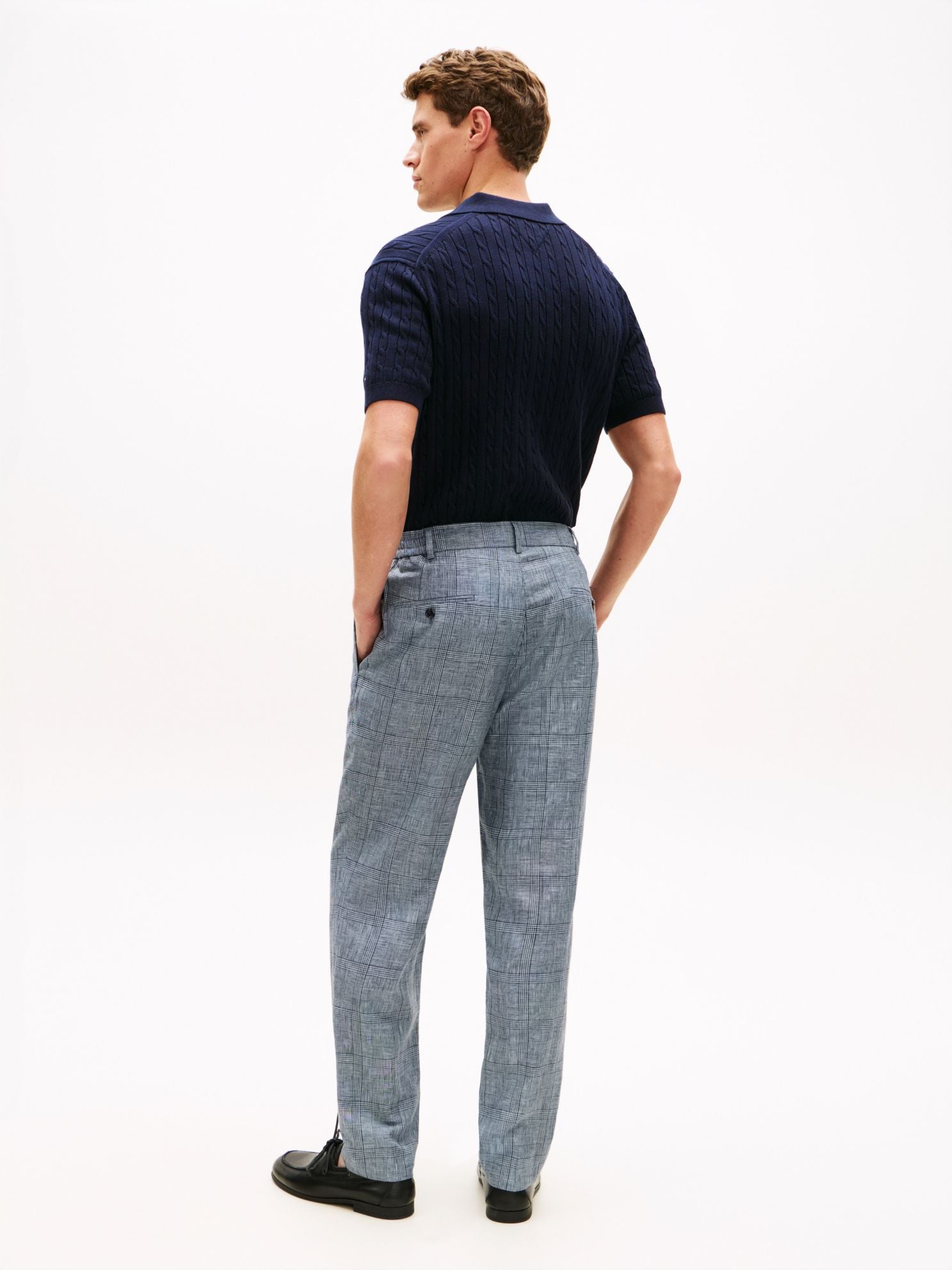 Tommy Hilfiger New York Label Glen Plaid Linen Pant