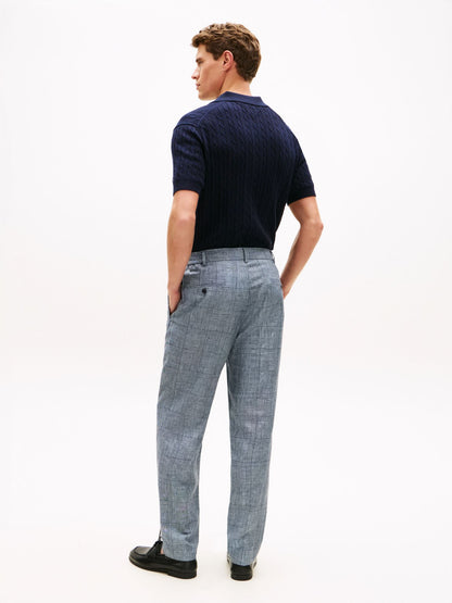 Tommy Hilfiger New York Label Glen Plaid Linen Pant