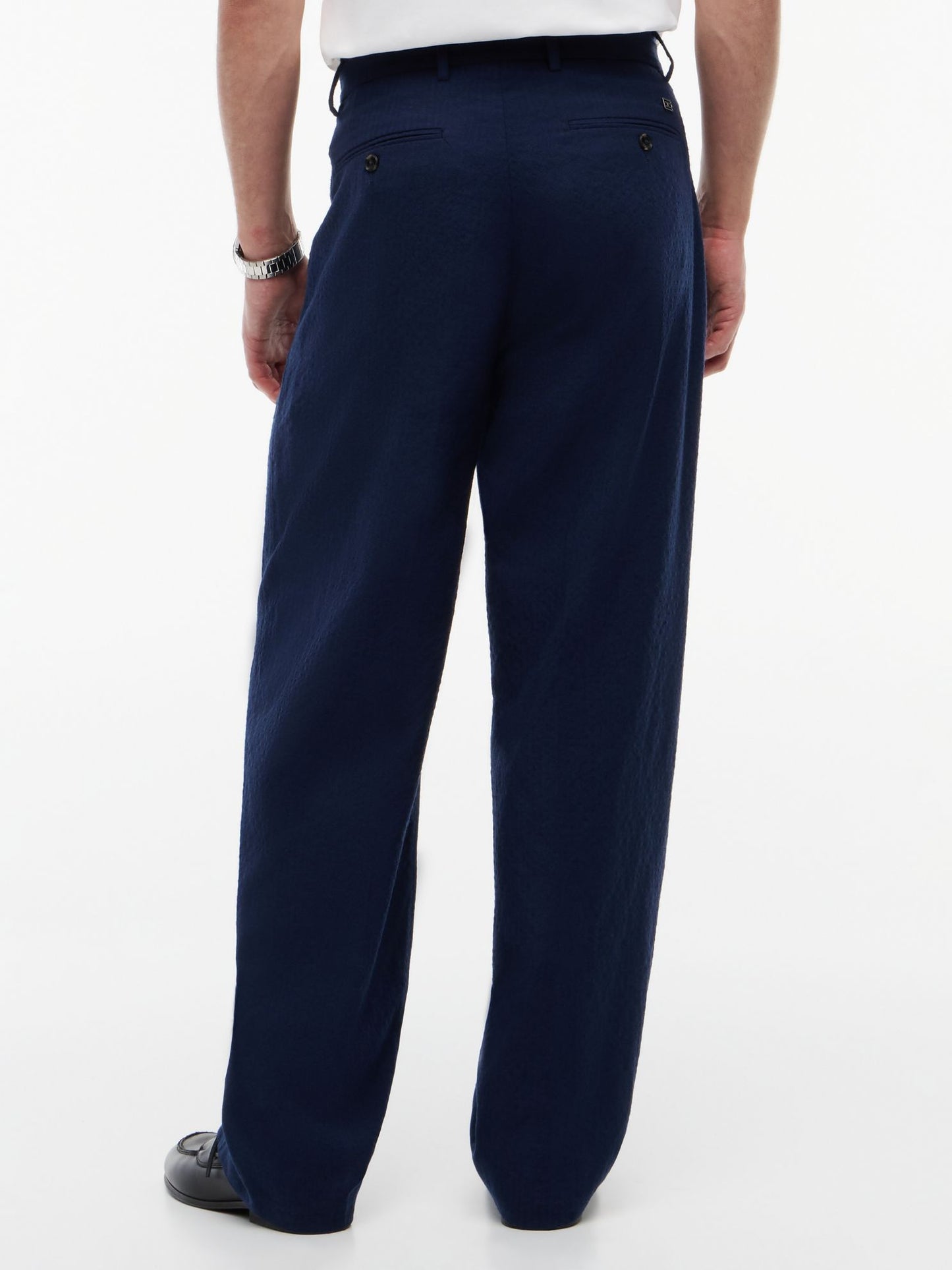 Tommy Hilfiger Relaxed Light Wool-Blend Seersucker Pant