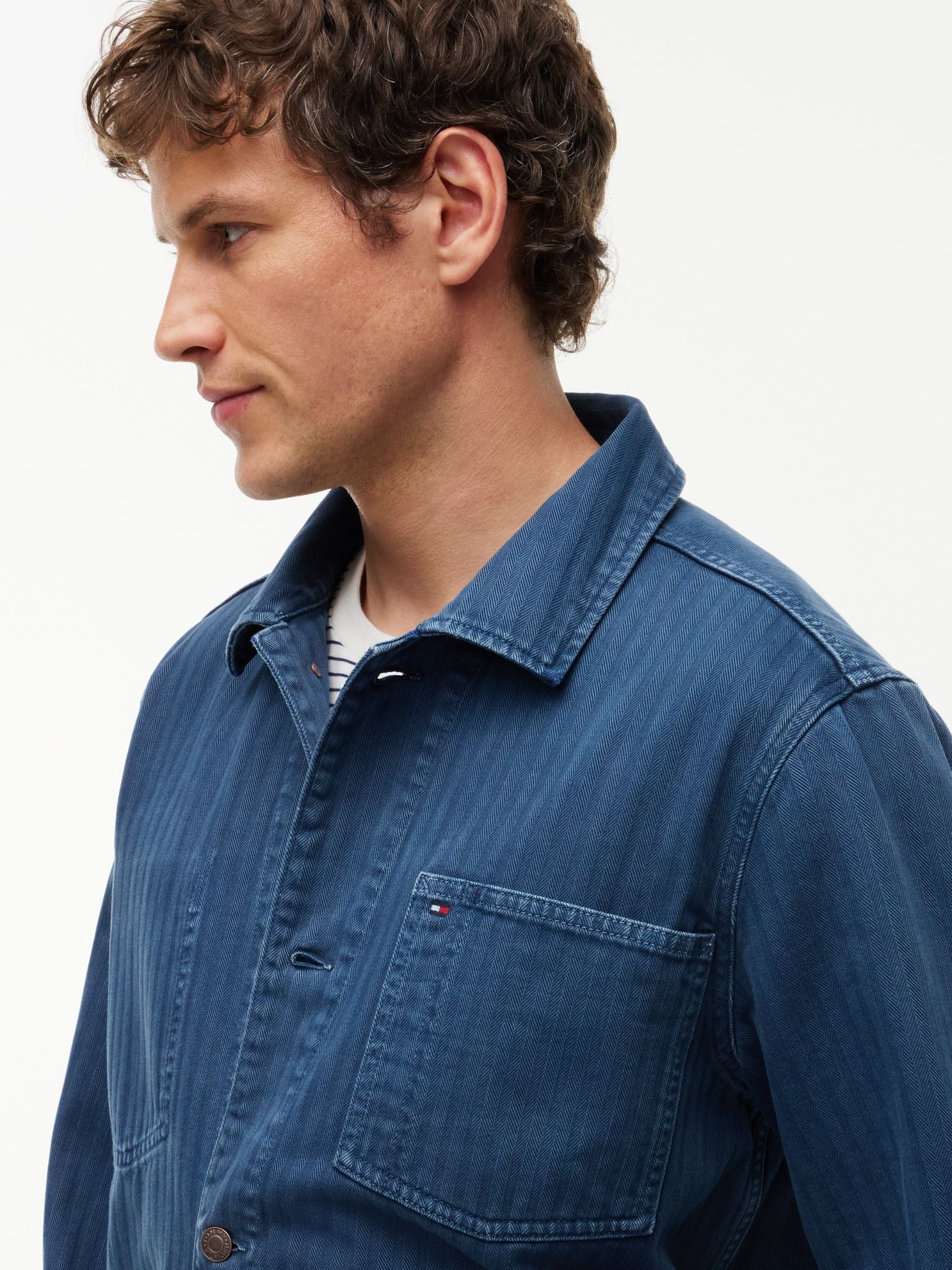 Tommy Hilfiger Garment-Dyed Herringbone Chore Jacket