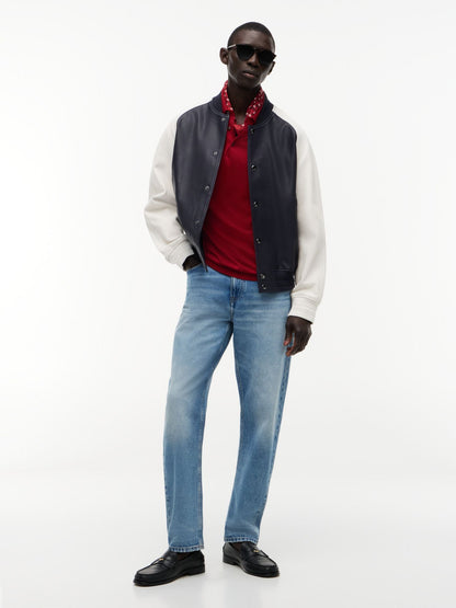 Tommy Hilfiger Colorblock Leather Varsity Bomber Jacket