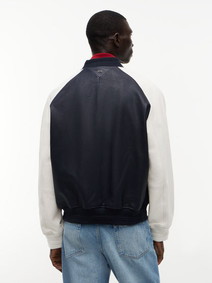 Tommy Hilfiger Colorblock Leather Varsity Bomber Jacket