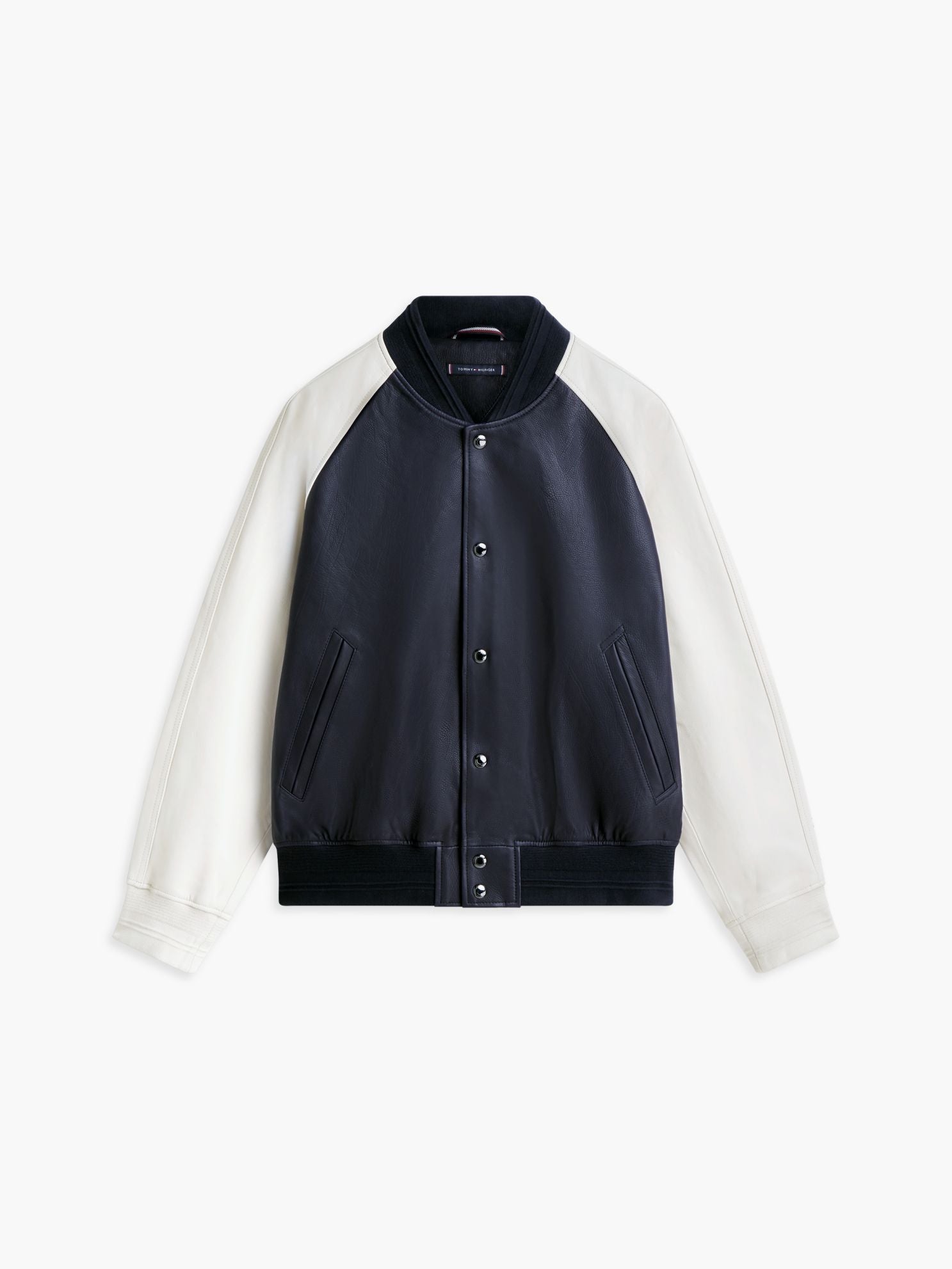 Tommy Hilfiger Colorblock Leather Varsity Bomber Jacket