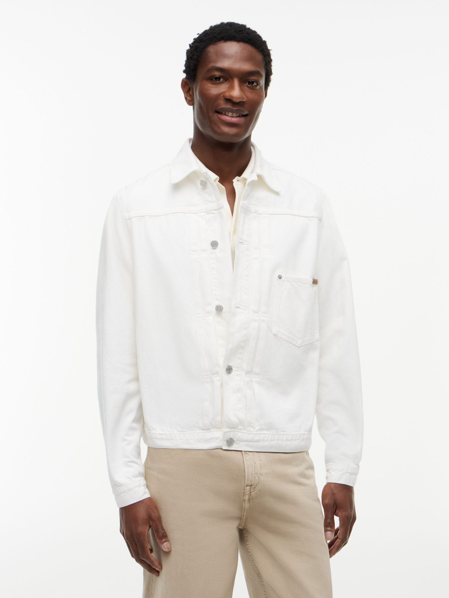 Tommy Hilfiger Garment-Dyed Pleated Denim Jacket