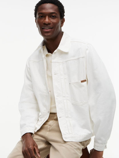 Tommy Hilfiger Garment-Dyed Pleated Denim Jacket