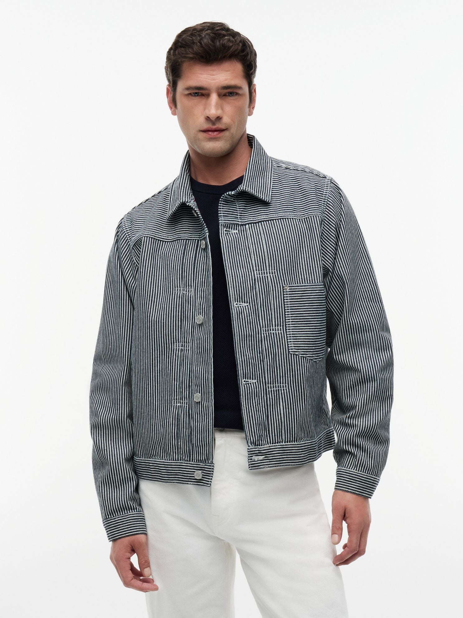 Tommy Hilfiger Striped Denim Jacket