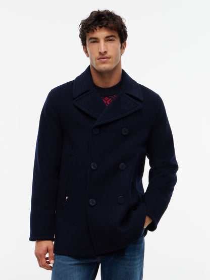 Tommy Hilfiger Classic Wool-Blend Peacoat