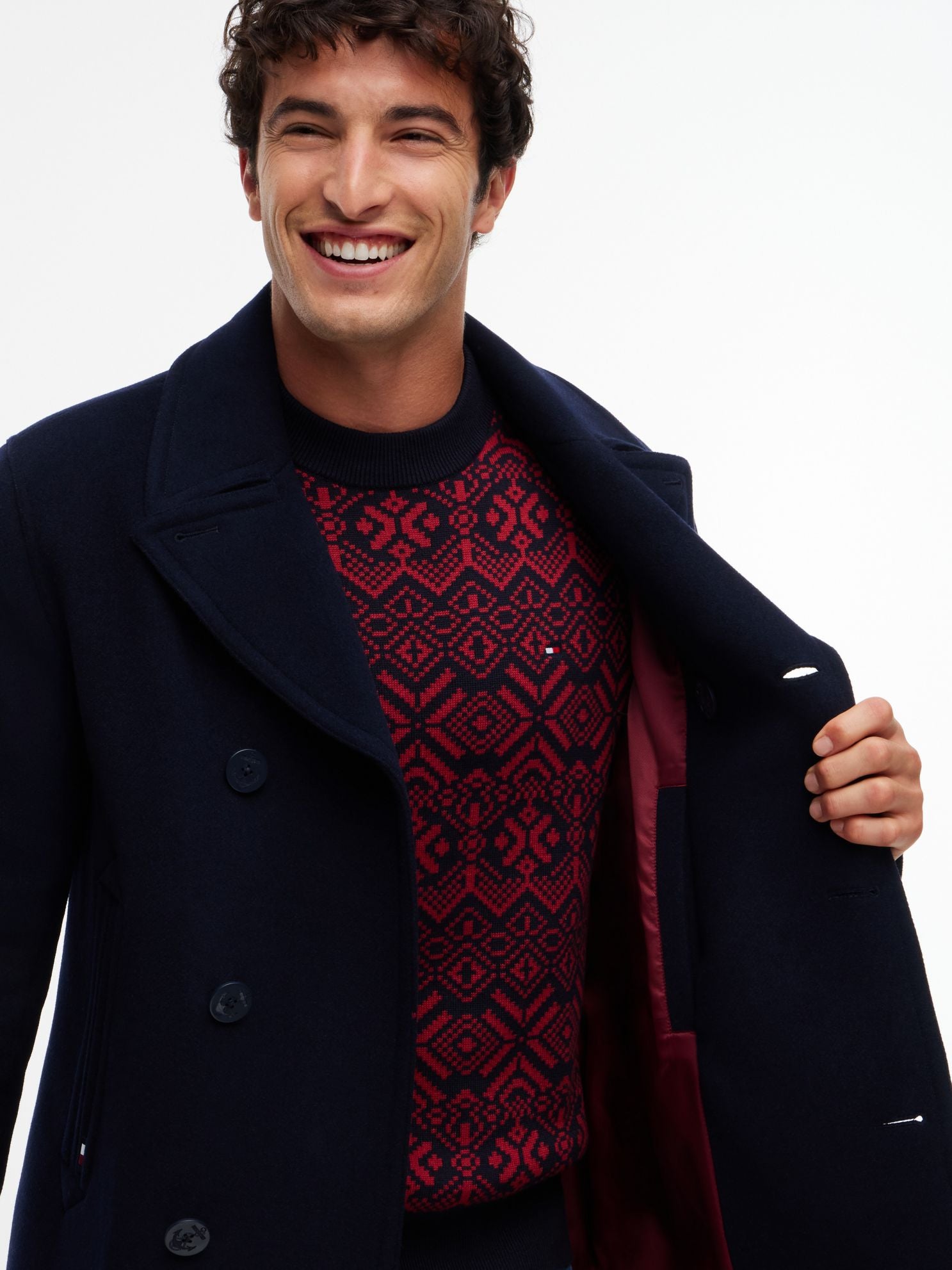 Tommy Hilfiger Classic Wool-Blend Peacoat