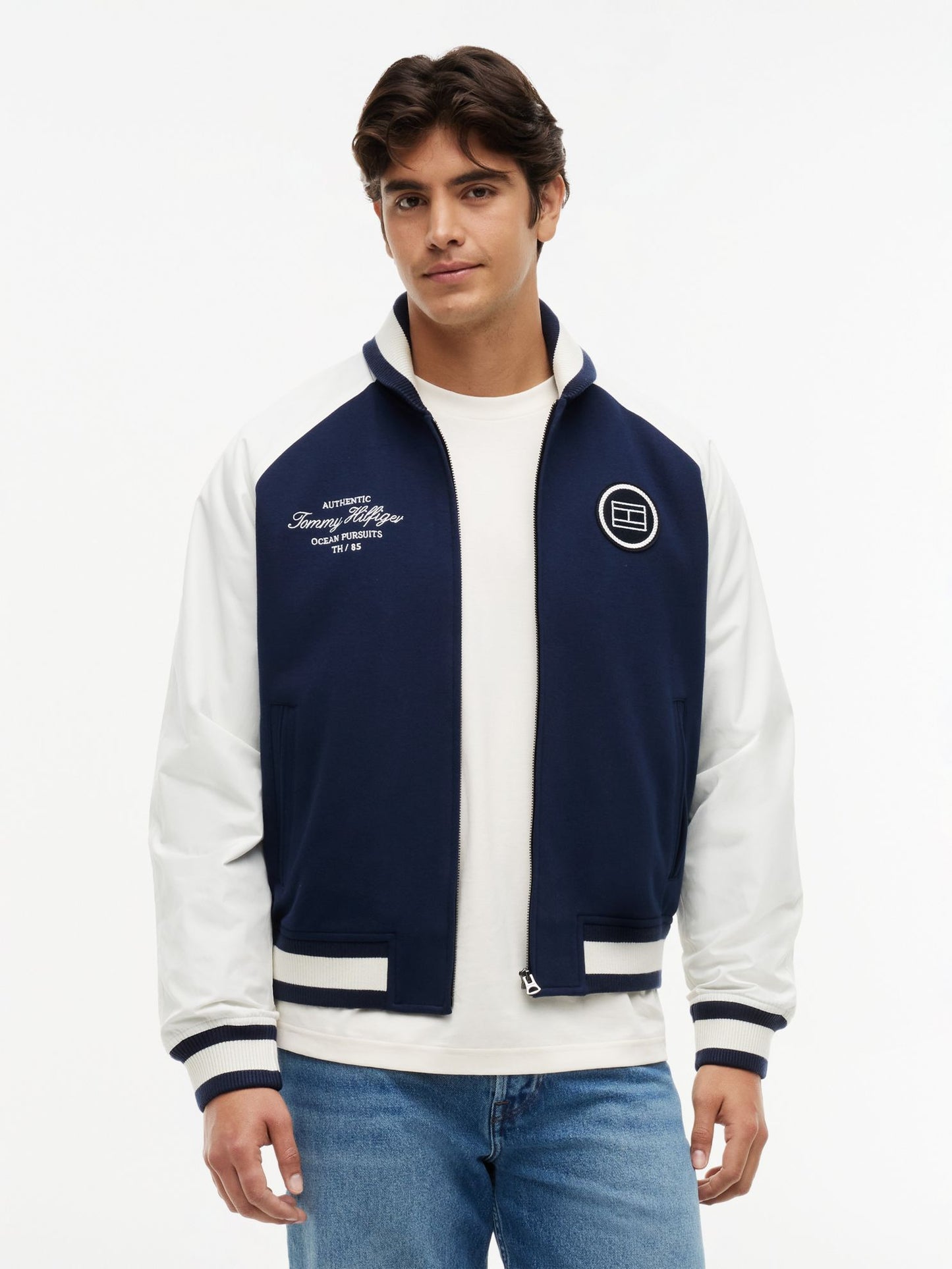 Tommy Hilfiger Nautical Mixed-Media Bomber Jacket