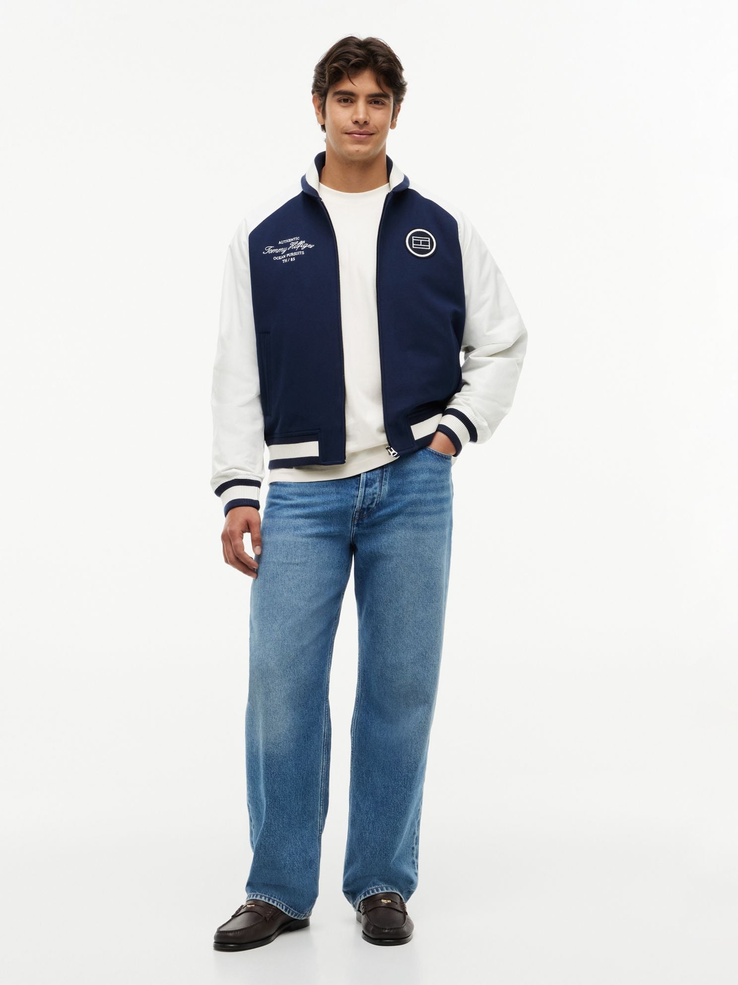 Tommy Hilfiger Nautical Mixed-Media Bomber Jacket