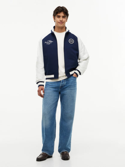 Tommy Hilfiger Nautical Mixed-Media Bomber Jacket