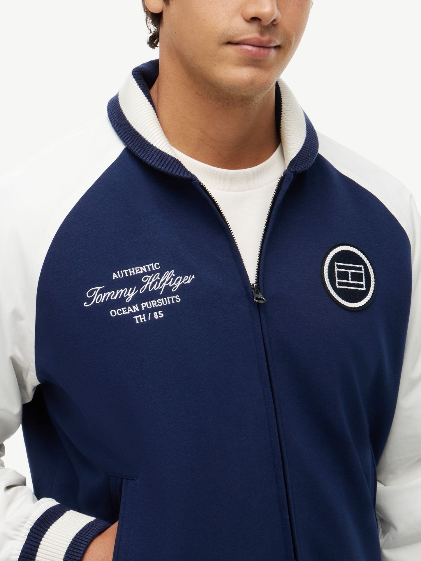 Tommy Hilfiger Nautical Mixed-Media Bomber Jacket