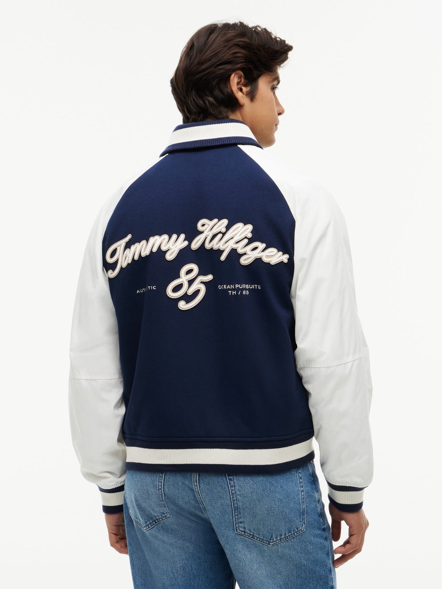 Tommy Hilfiger Nautical Mixed-Media Bomber Jacket