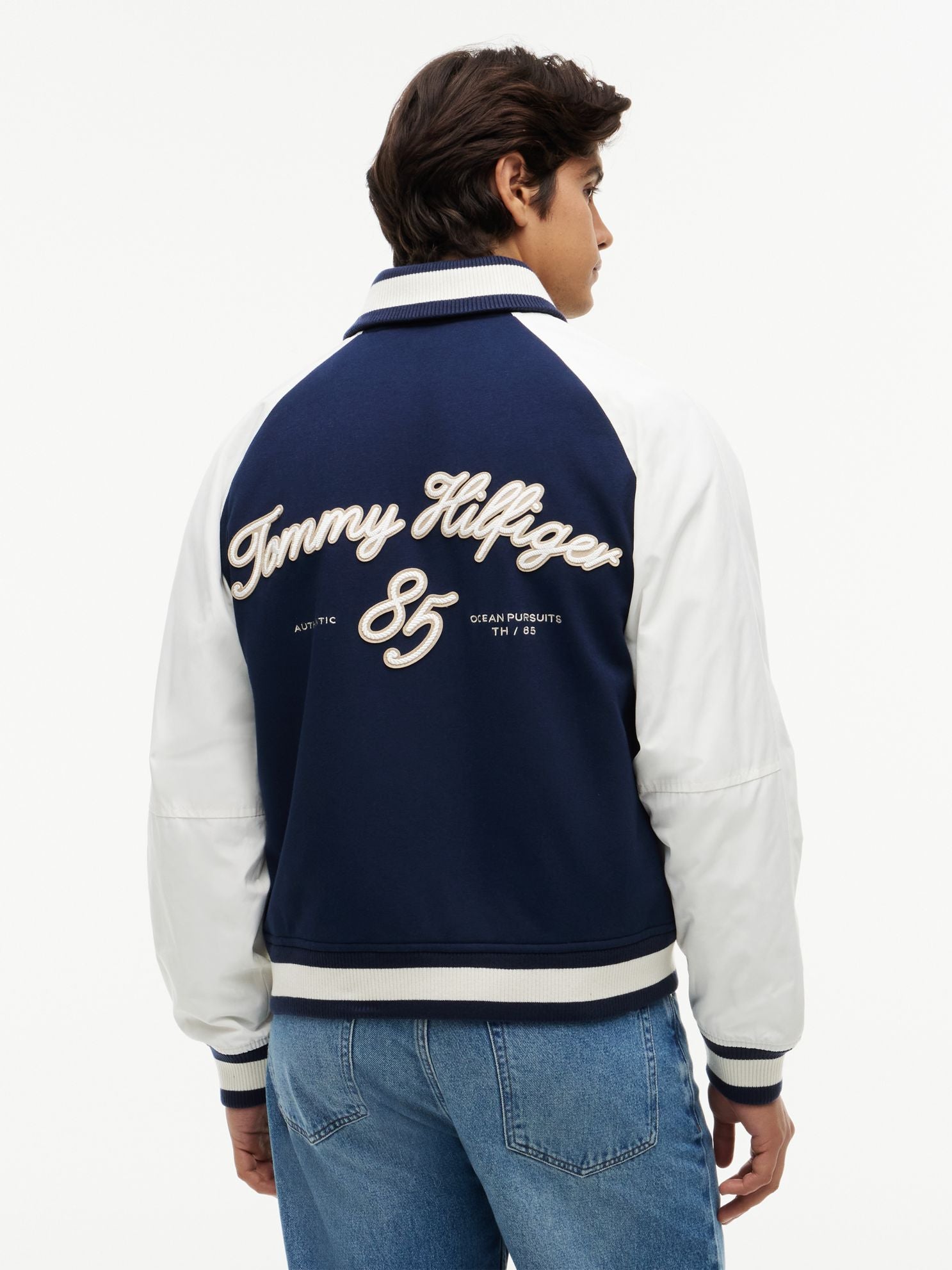 Tommy Hilfiger Nautical Mixed-Media Bomber Jacket