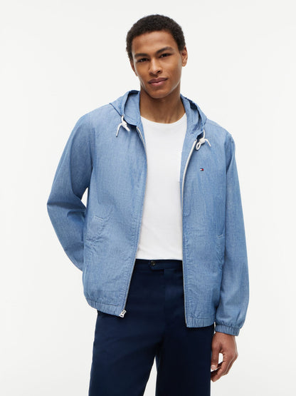 Tommy Hilfiger Chambray Hooded Zip Jacket