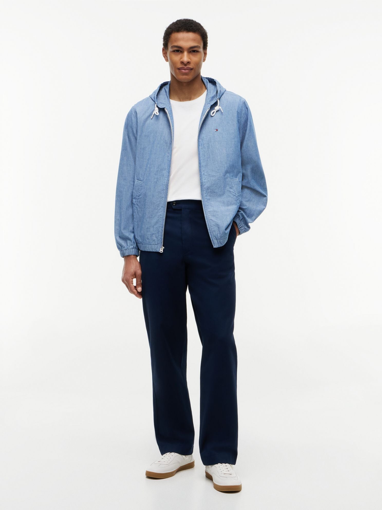 Tommy Hilfiger Chambray Hooded Zip Jacket