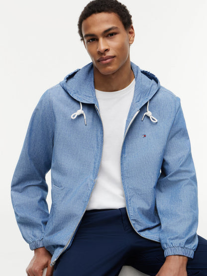 Tommy Hilfiger Chambray Hooded Zip Jacket
