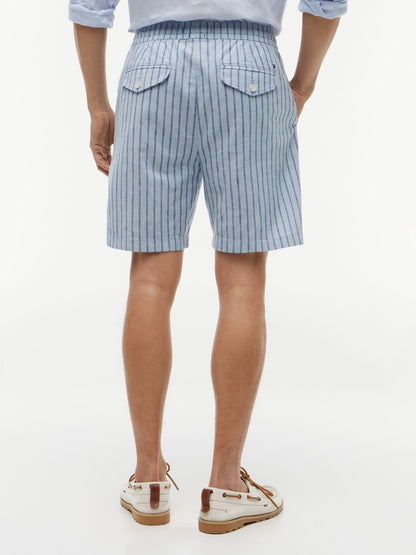 Tommy Hilfiger Striped Cotton-Linen Blend 7" Short