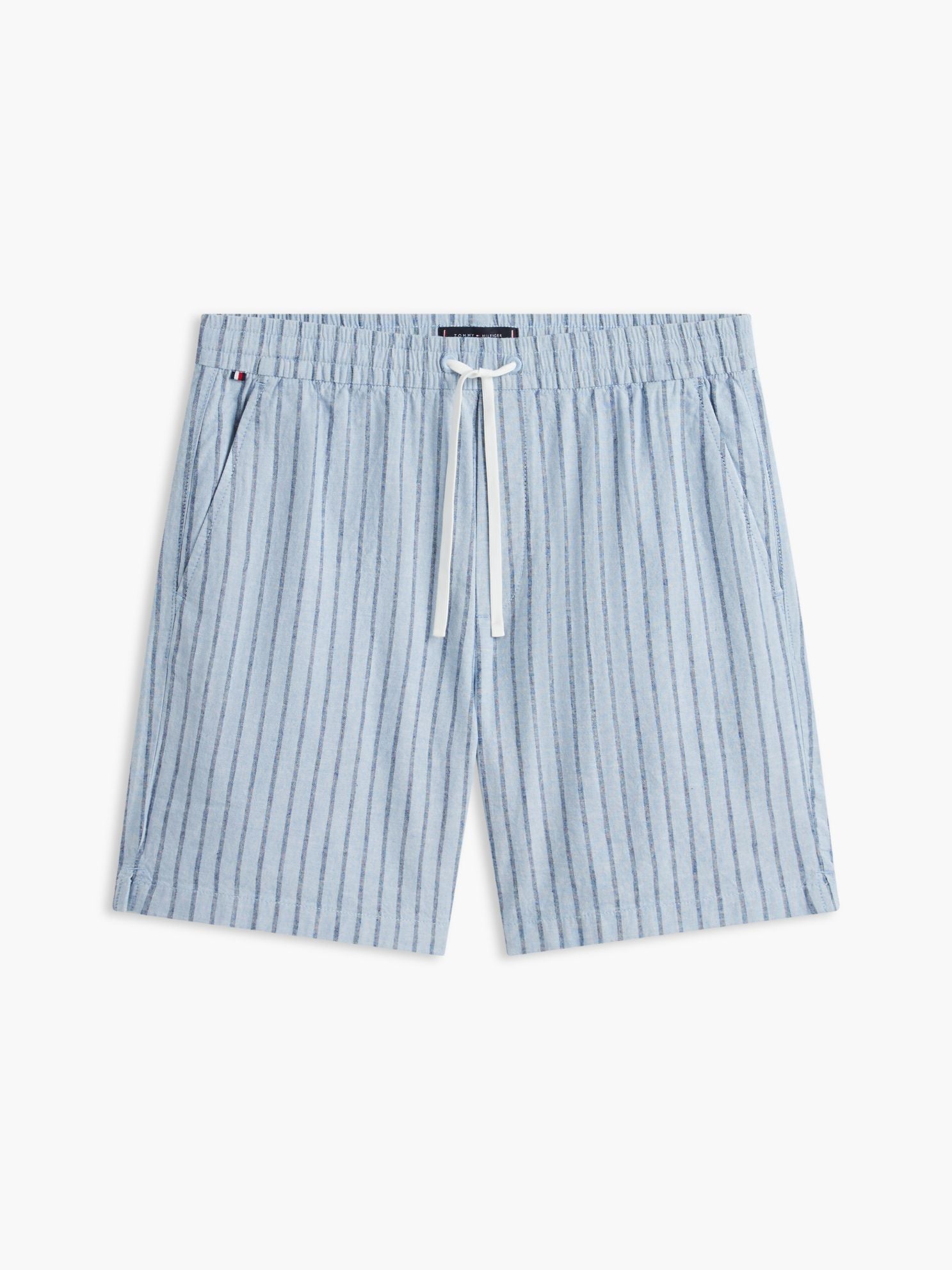 Tommy Hilfiger Striped Cotton-Linen Blend 7" Short