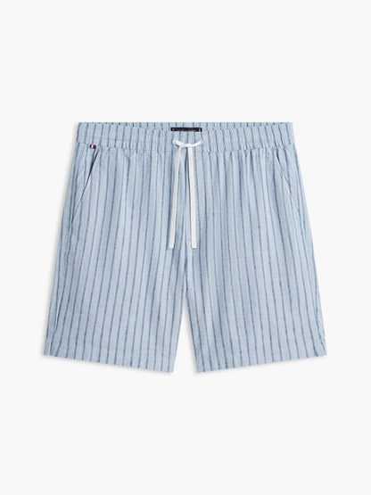 Tommy Hilfiger Striped Cotton-Linen Blend 7" Short