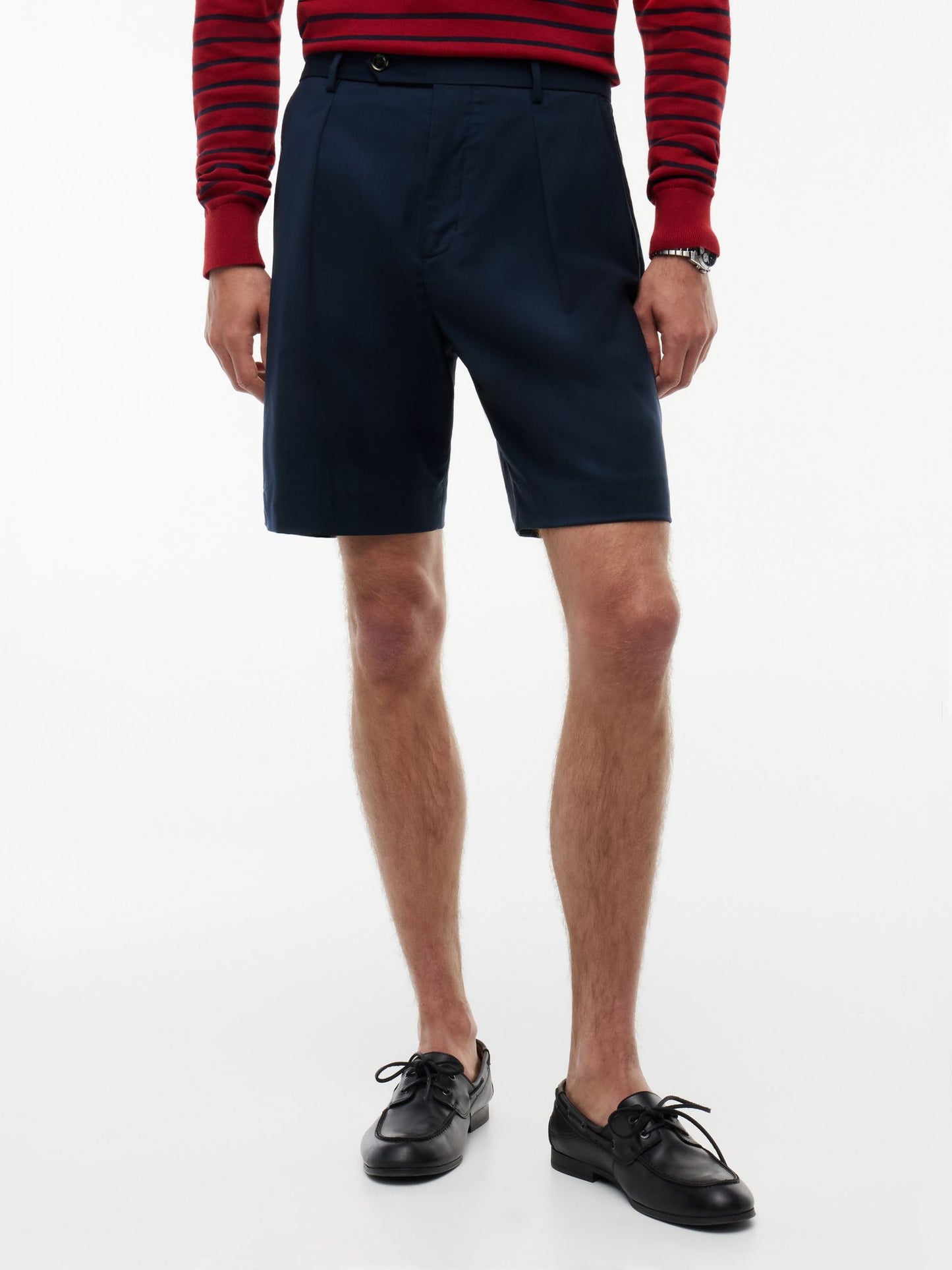 Tommy Hilfiger New York Label Pleated Wool Chino Short