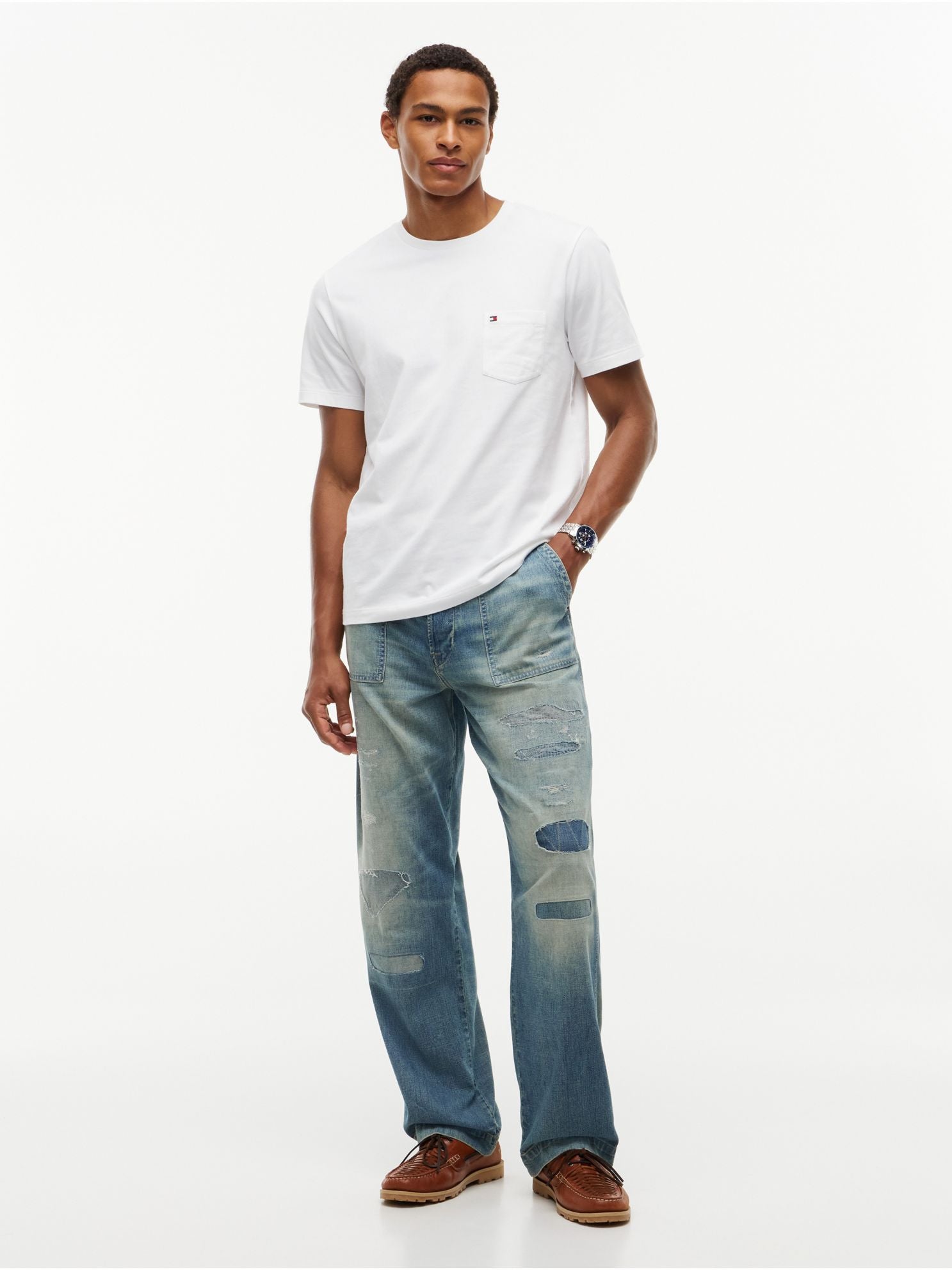 Tommy Hilfiger Distressed Loose Fit Utility Jean