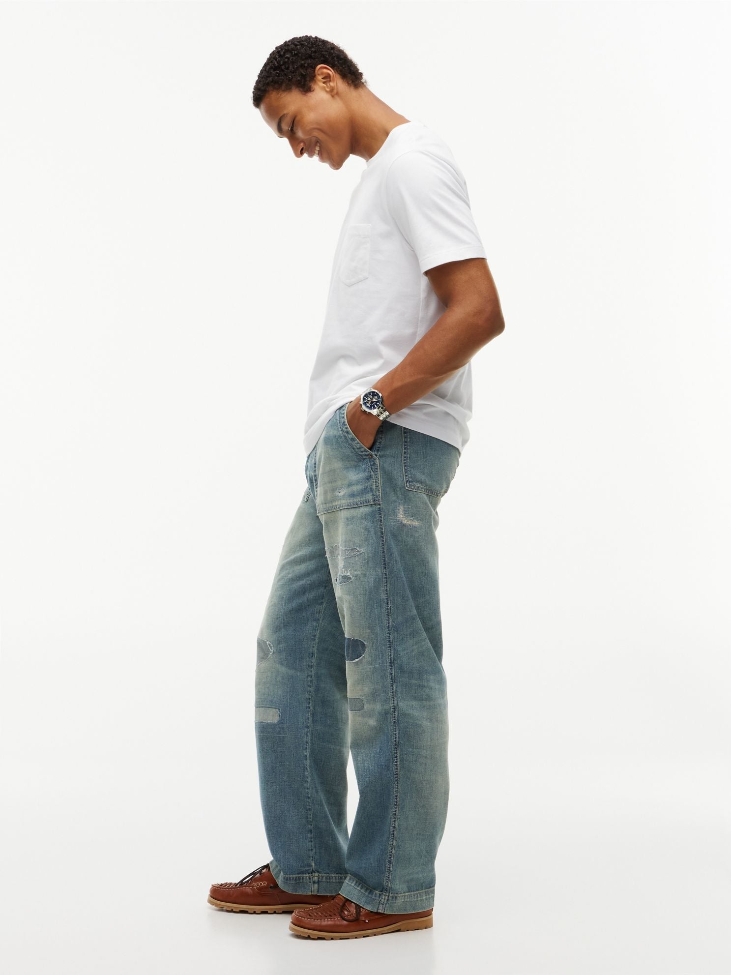 Tommy Hilfiger Distressed Loose Fit Utility Jean