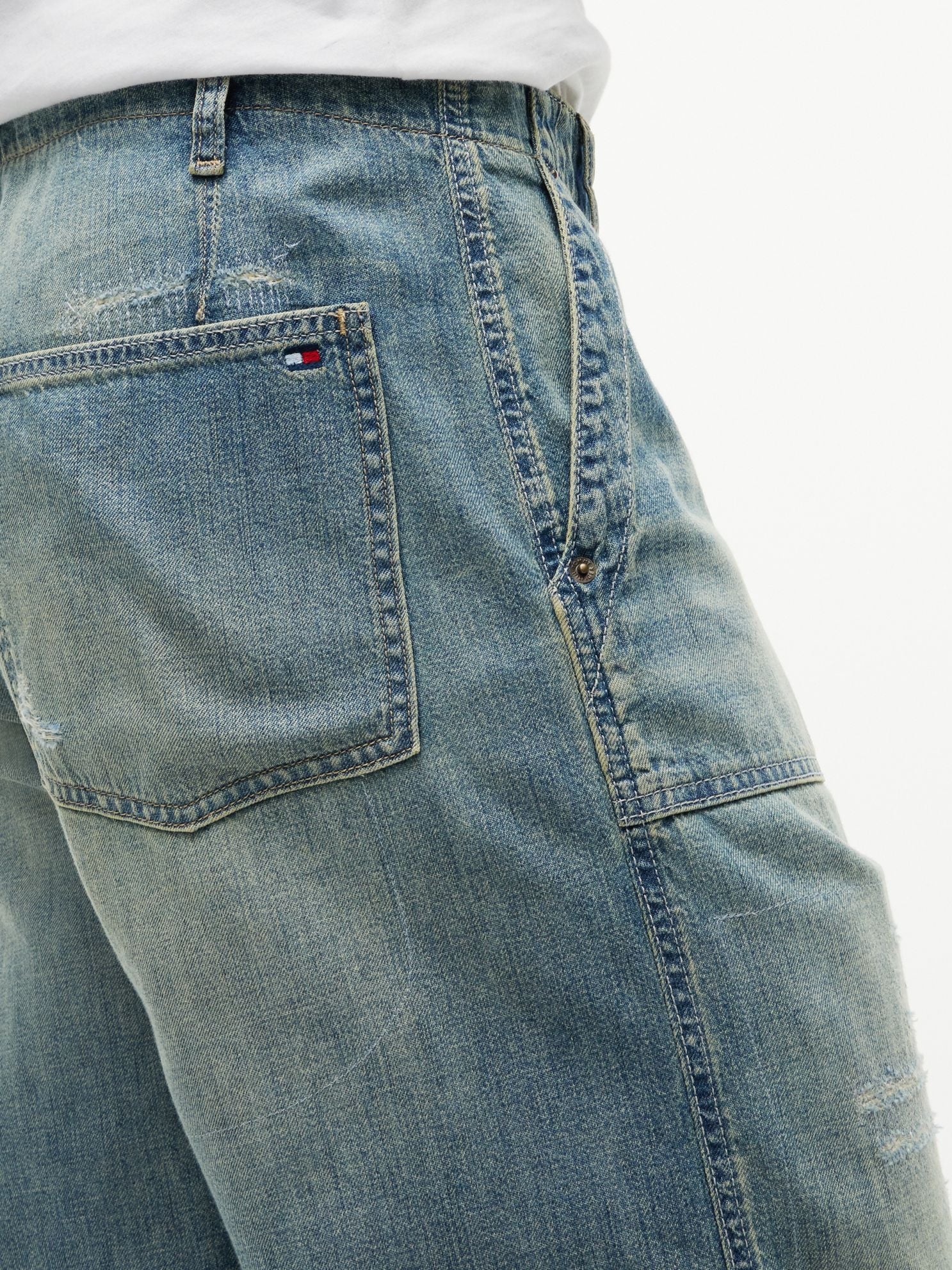 Tommy Hilfiger Distressed Loose Fit Utility Jean
