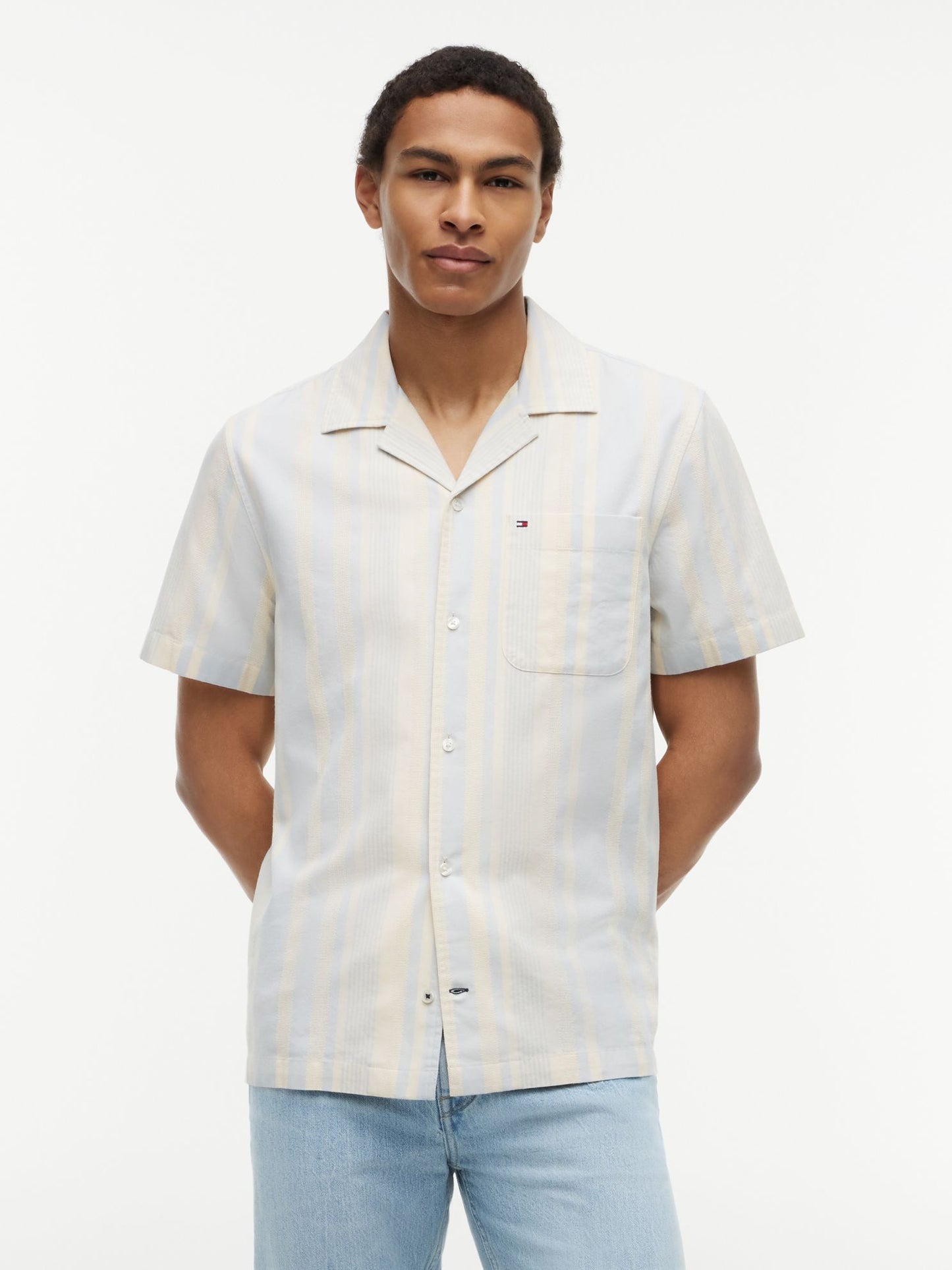 Tommy Hilfiger Regular Fit Striped Dobby Camp Shirt
