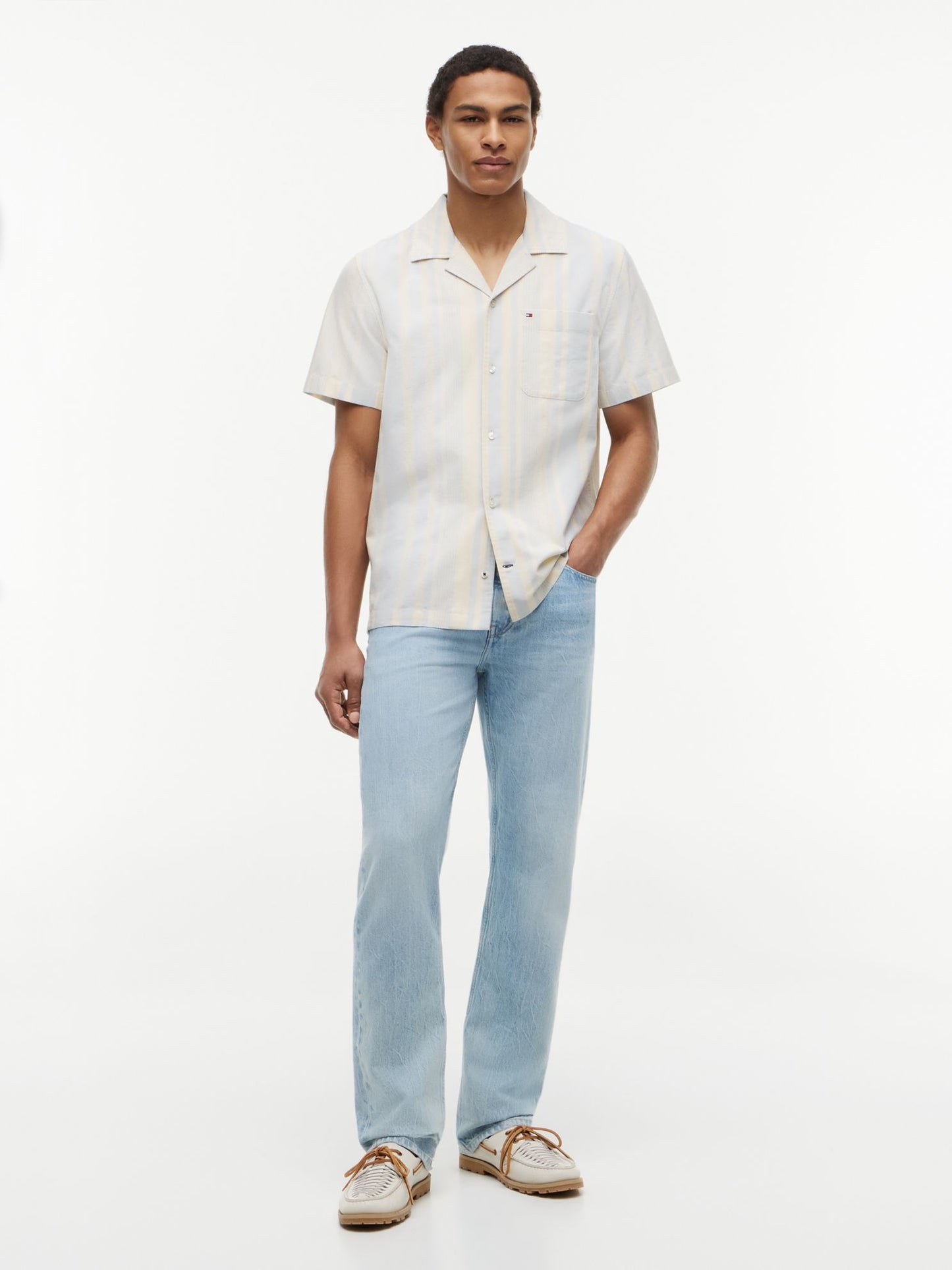 Tommy Hilfiger Regular Fit Striped Dobby Camp Shirt
