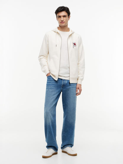 Tommy Hilfiger Embroidered Wavy Flag Logo Zip Hoodie