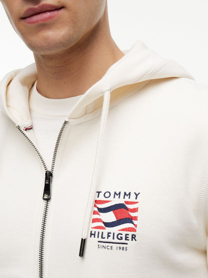 Tommy Hilfiger Embroidered Wavy Flag Logo Zip Hoodie