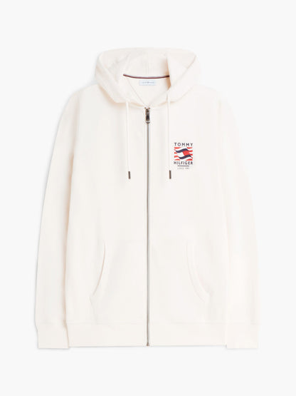 Tommy Hilfiger Embroidered Wavy Flag Logo Zip Hoodie