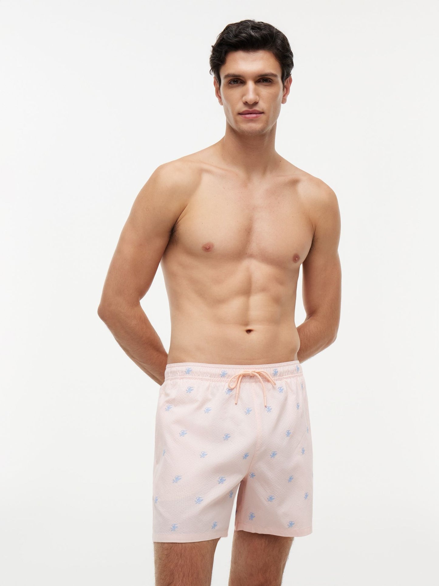 Tommy Hilfiger Script Monogram Striped 5" Swim Trunk
