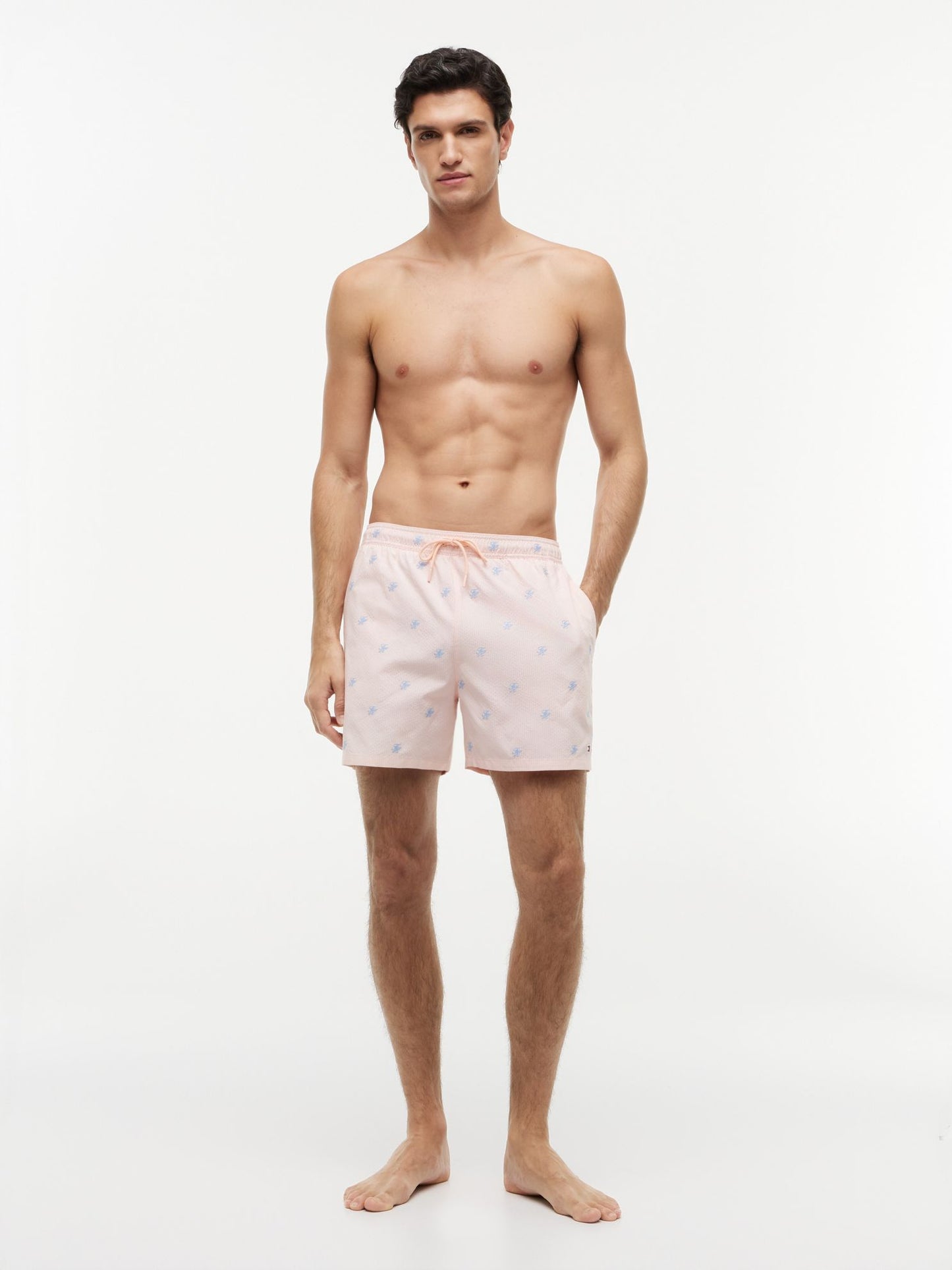 Tommy Hilfiger Script Monogram Striped 5" Swim Trunk