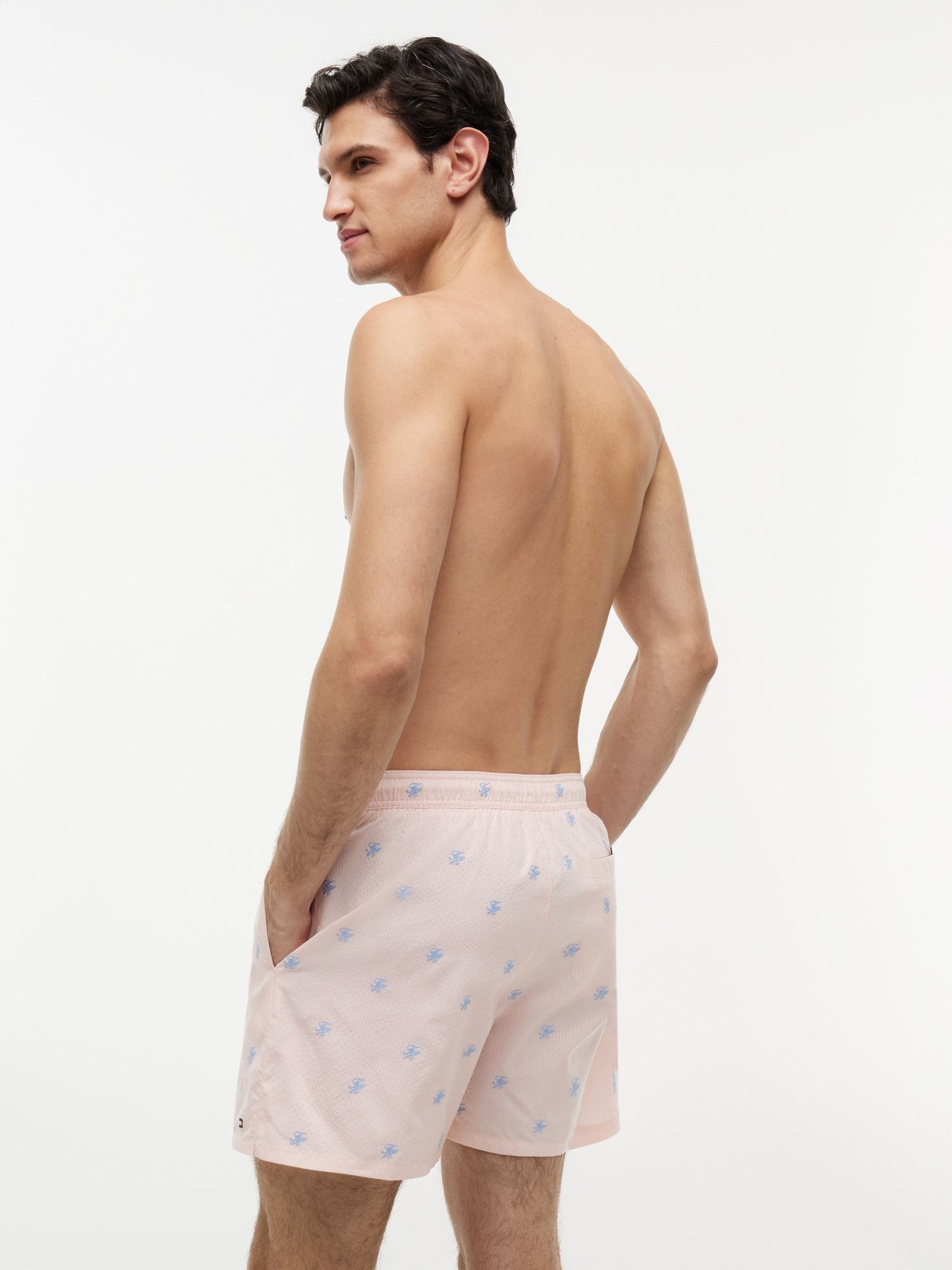 Tommy Hilfiger Script Monogram Striped 5" Swim Trunk