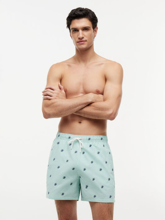 Tommy Hilfiger Script Monogram Striped 5" Swim Trunk
