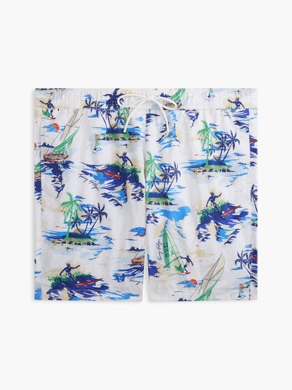 Tommy Hilfiger Surf Print 7" Swim Trunk