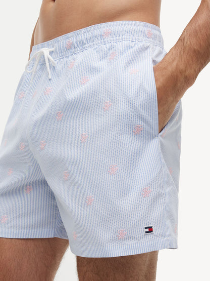 Tommy Hilfiger Script Monogram Striped 5" Swim Trunk