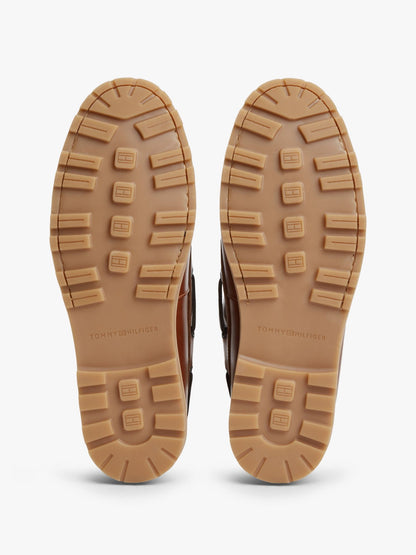 Tommy Hilfiger Woven Leather Boat Shoe