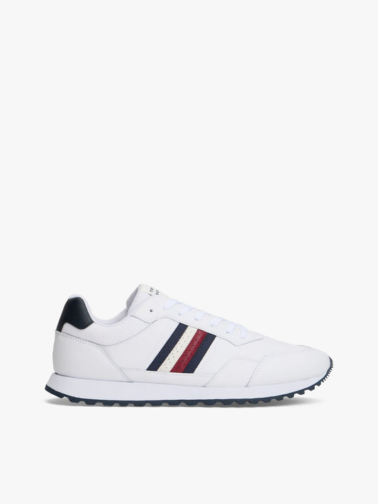 Tommy Hilfiger Signature Stripe Leather-Mix Sneaker
