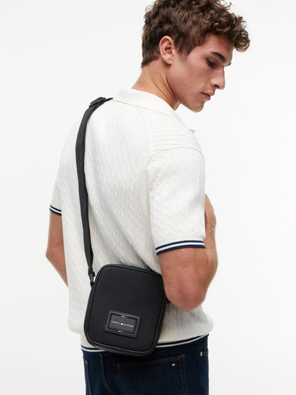 Tommy Hilfiger Hilfiger Logo Textured Mini Reporter Bag