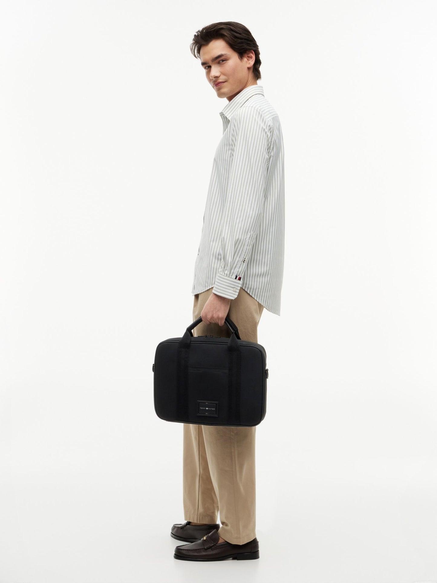Tommy Hilfiger Hilfiger Logo Textured Laptop Bag