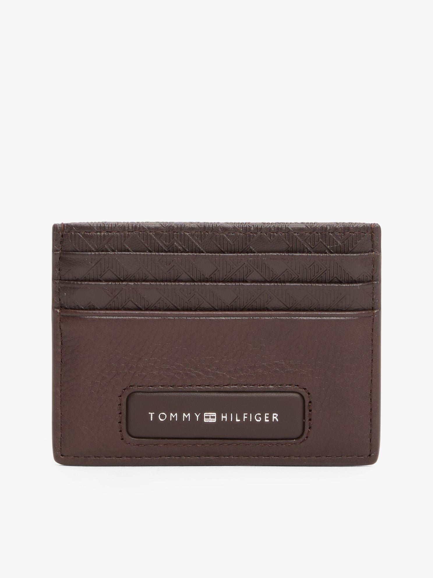 Tommy Hilfiger Pebbled Leather Monogram Card Holder