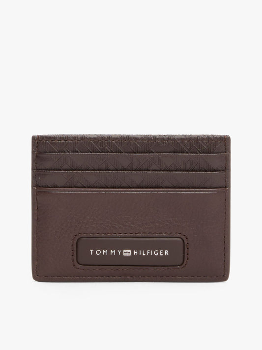 Tommy Hilfiger Pebbled Leather Monogram Card Holder