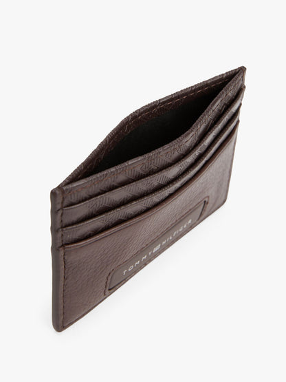 Tommy Hilfiger Pebbled Leather Monogram Card Holder
