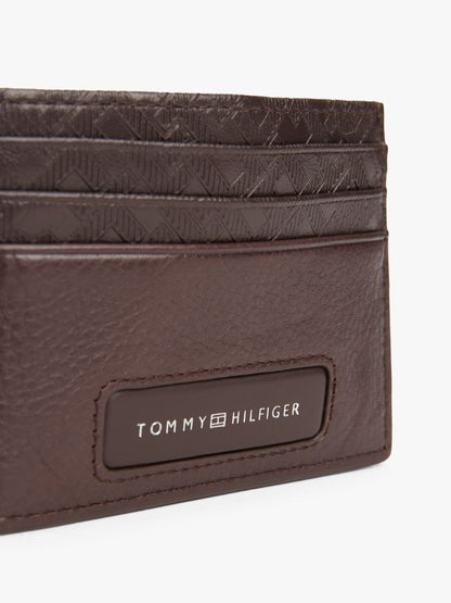 Tommy Hilfiger Pebbled Leather Monogram Card Holder