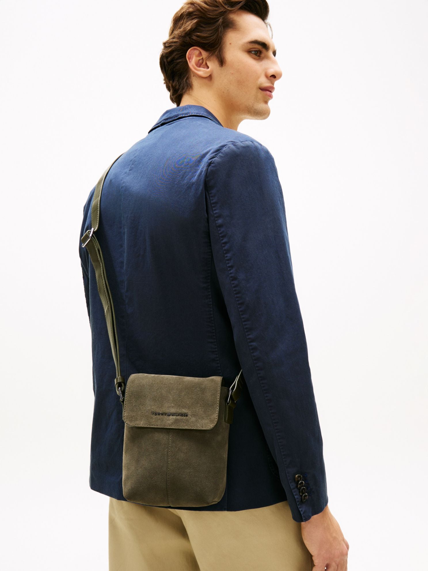 Tommy Hilfiger Suede Flap Crossbody Bag